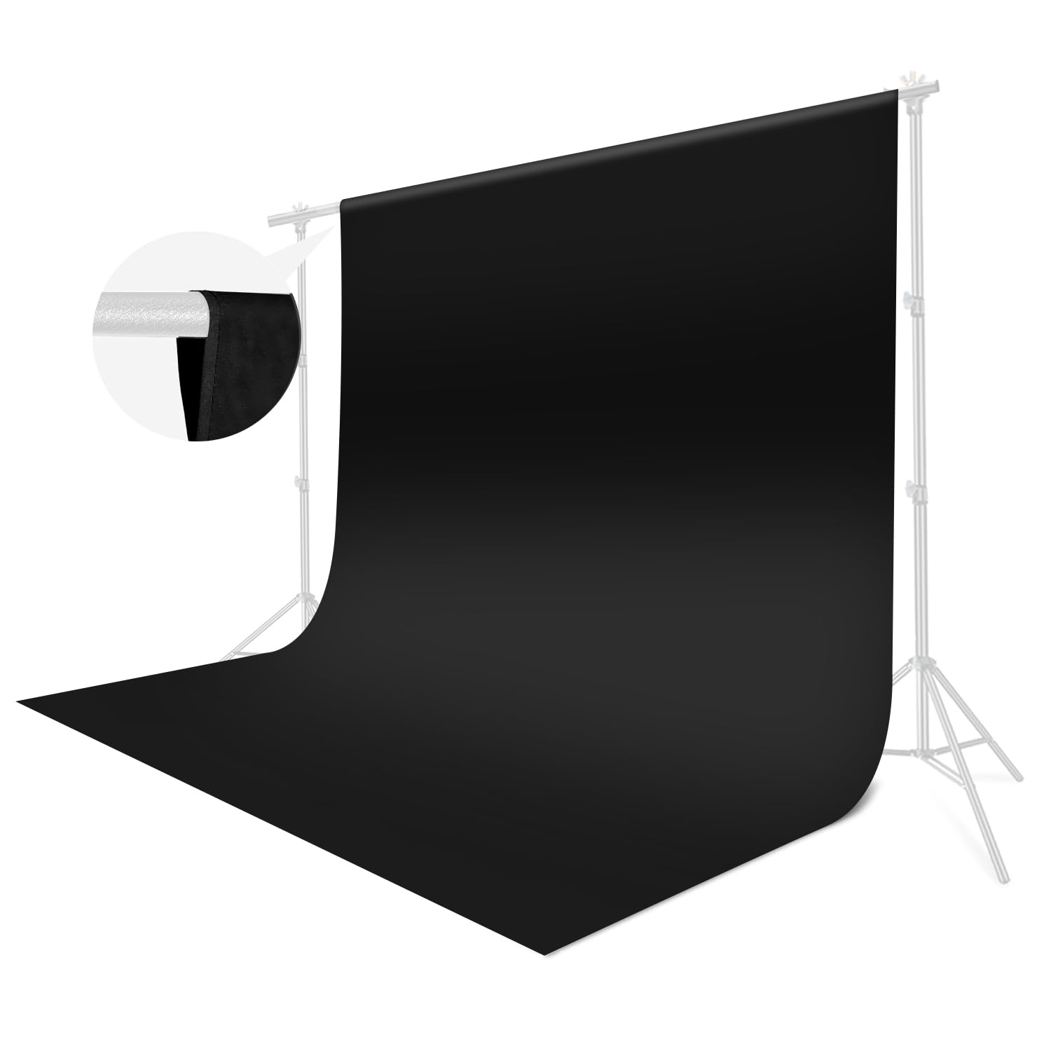 Black Backdrop 10x10ft, Photo Backdrop Curtain for Photoshoot, Pure Photographic Studio Backgrounds, Thick Polyester Fabric Photography Black Screen for Party Portraits Video Recording (Backdrop Only)