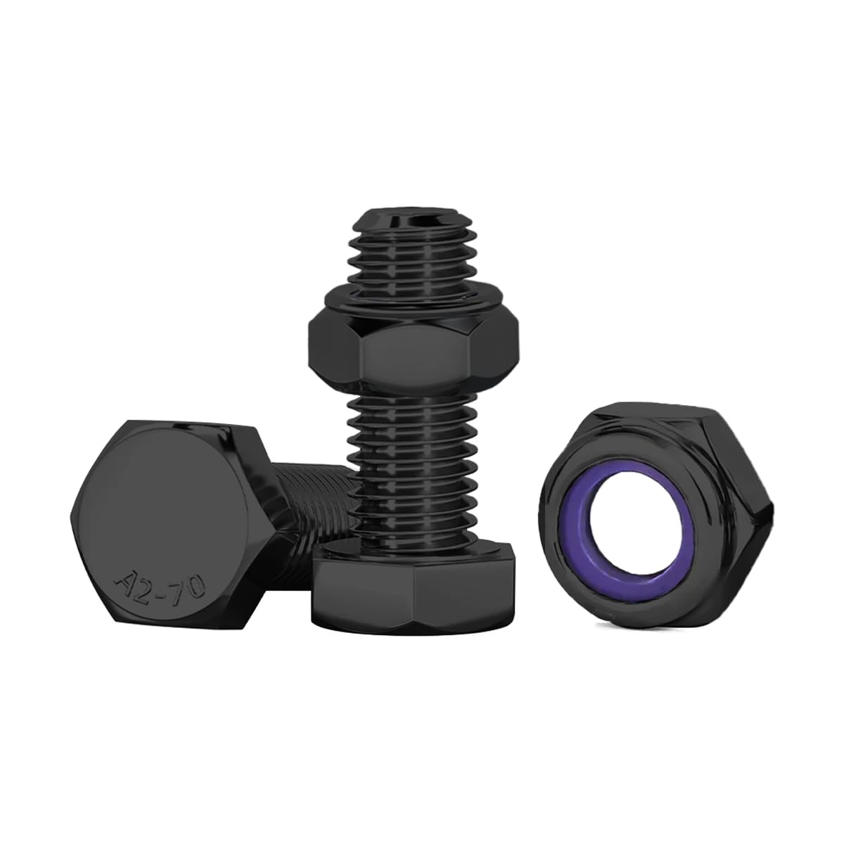 Drenky M8 x 20mm Black Bolts and Nuts Set