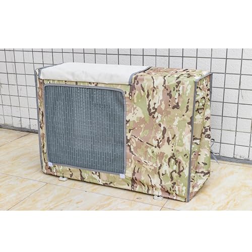 エアコン室外機カバー、室外機カバー 防塵・防水、エアコンカバー オールシーズン対応の600d複合オックスフォード生地(Yellow,82x55x32.5cm/32x22x13in)