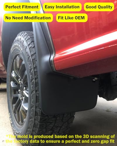 Image of Mud Flaps for Ford Ranger 2019 2020 2021 2022 2023 (Not Fit for Raptor & Tremor Package Model) Front & Rear No Drill All Weather Mudflaps Splash Guards for Ranger Trucks