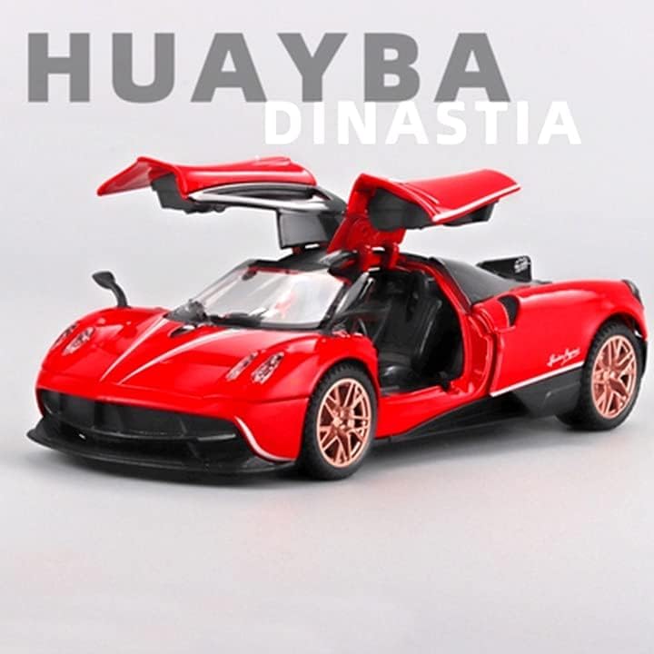 Image of Alloy Diecast Metal Cars Model Collectible Pagani Huayra Dinastia 1:32 Pull Back Vehicle Toy for Kids Boys Girl Gift (RED)