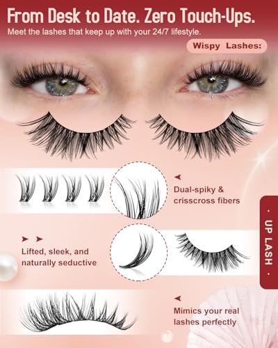 Higu clace Lash Clusters Kit 144pcs C Curl Natural Lash Clusters with Bond and Seal Tweeze - image 3