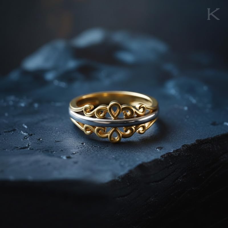 Image of KISNA 9KT / 14KT / 18KT Aurora Filigree Yellow Gold Ring For Women | S14