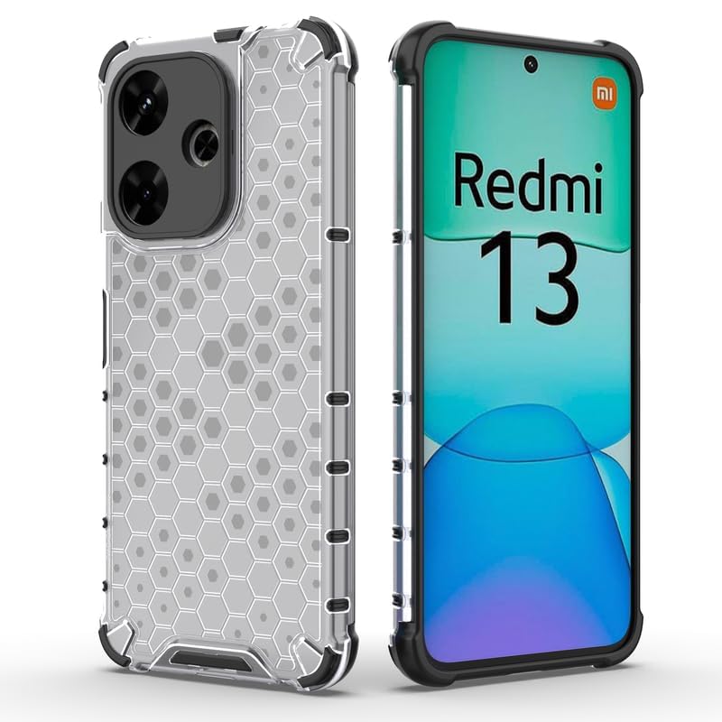 Image of Hard PC Back Case Cover for Mi Redmi 13 5G Anti Slip Ultra Thin Shockproof Reinforced Corners (Polycarbonate|Clear)