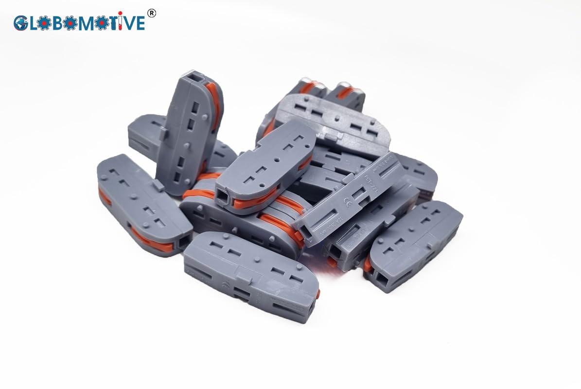 Globomotive Wire Connector, Universal Compact Wiring Terminals - 1 Circuit Inline Splices Electric Connectors, Conductor Clamp, Push-in Terminal Block, Quick Splice, 10 Pieces 2