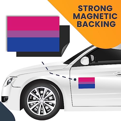 Magnet Me Up Bisexual Pride Flag Car Magnet Decal, 4X6 Inches, Pink Blue And Purple, Heavy Duty Automotive Magnet For Car Truck Suv, In Support Of Lgbtq #TOP6
