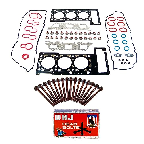 Image of DNJ HGB116 Engine Cylinder Head Gasket Set with Head Bolt Kit, Complete Repair Set for 2001-2010 Chrysler, Dodge 300, Avenger, Charger 2.7L V6 24V DOHC 2736cc