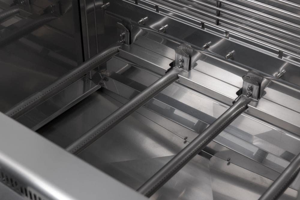 Schickling Gasgrill "Hermann XL - Deluxe" Edelstahlgrill Grillwagen mit Unterschrank, doppelwandigem Deckel, 4x 5kW Brenner, 800 Grad Seitenbrenner & 4-teiligen Grillrost - Made in Germany