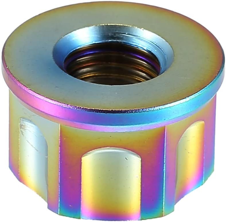 Motoforti 6pcs Titanium Alloy M10 Pitch 1.25mm Flange Bolt Nut for Bicycle Motorcycle Motor Bike Rear Wheel Axle Sprocket Car Modification Bright Color