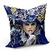 Housse de Coussin Taie Carnaval de Venise Masque Blanc Costume Bleu (40x40 cm)
