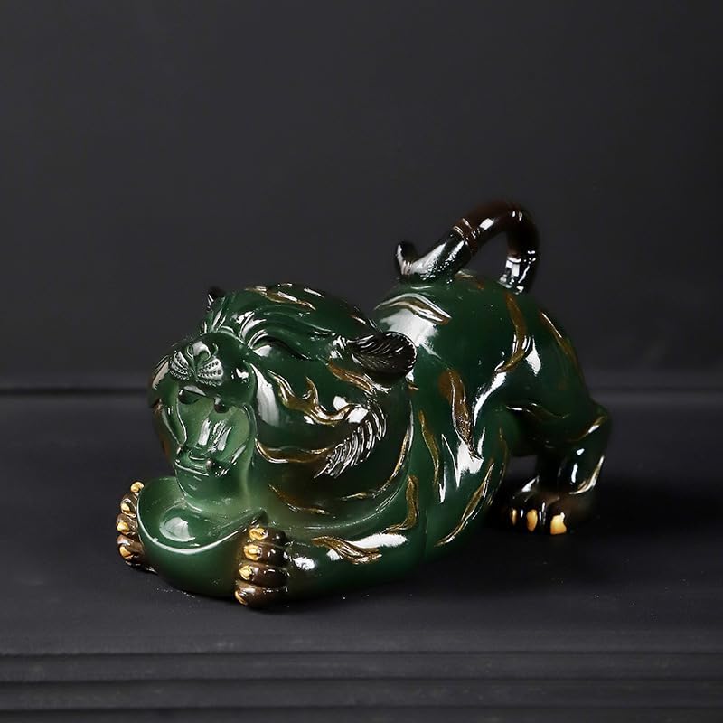 Estatua de resina color cambiante tigre para té feng shui miniatura 4