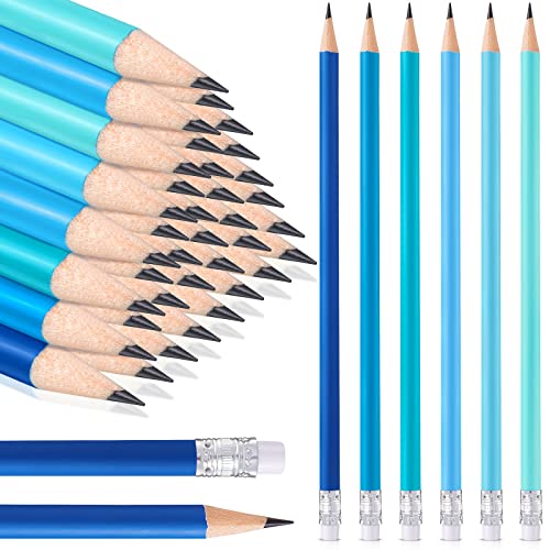 CHENGU 36 lápices de colores azules con borrador