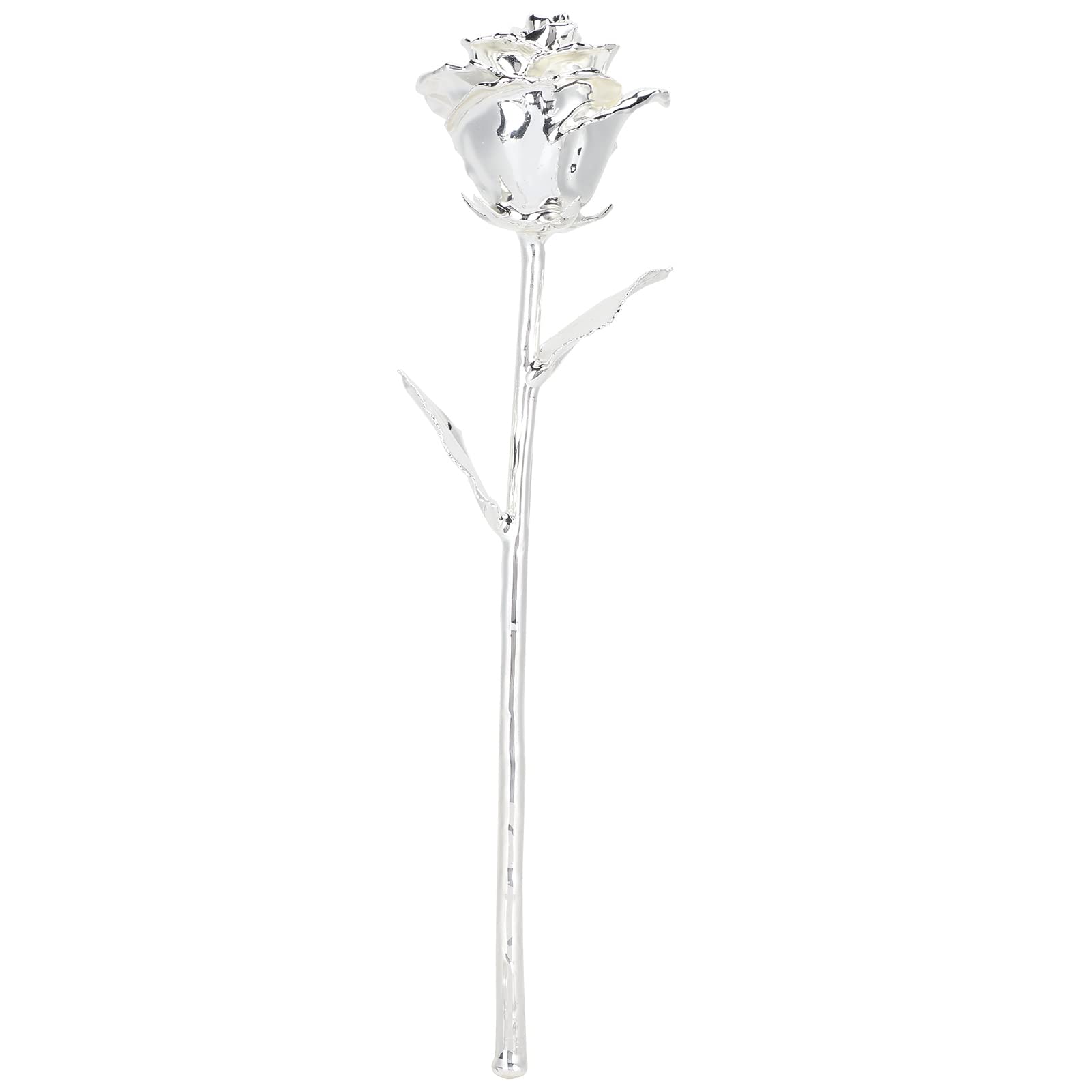 Haofy Collezione di Decorazioni di Fiori di Rosa Artificiali Reali 24K per la Festa della Mamma di Natale Tanabata (SILVER)