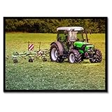  Poster dans un cadre blanc Décoration murale 70 x 50 cm Tracteur dans le champ Fenaison N° H7996M_RAPL1G