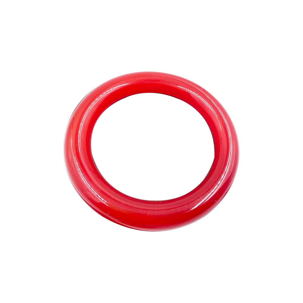 Bracciale di Bracciale di Giada Rotonda di per Donne Cinese Bracciale ricchezza di buona Fortuna Donna Elegante Regalo di Compleanno di bavaglio di Pietra Rossa Vera e Propria (Rotondo Red1, 58-59)