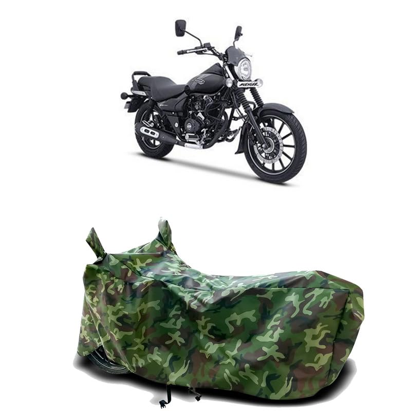 Image of DUFFEL-100% Heat Protection Two Wheeler Bike /Scooty Body Cover for Bajaj Avenger Street 160 BS6 2023Water Resistance /UV-Rays /Birds Dropping /Scratchproof /Dust Proof /Waterproof[Green Jungle Print]