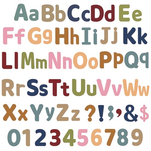 5 Inch Bulletin Board Letters Alphabet Numbers Combo Set Boho Punctuation Letter Cutouts for Bulletin Board Classroom Wall Display Home Decor