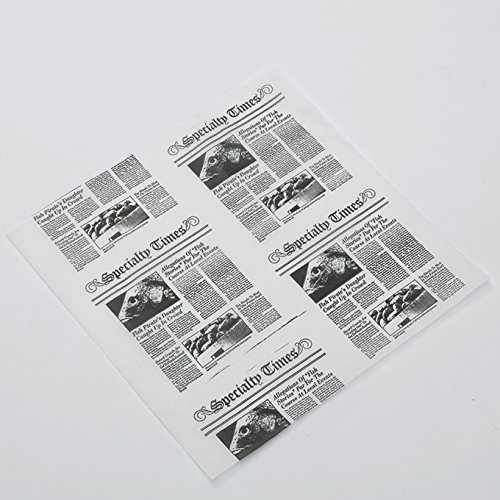 American Metalcraft PPRN2121 Fry Paper, Square, Newspaper Print, 12" Sq.