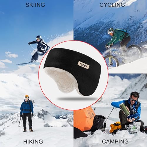 BSITSSS Ohrenwärmer Herren Damen, Winter Ohrenschützer, Schwarz Stirnband Ohrenschutz, Warmes Earmuffs, Moden Ear Warmers für Laufen, Yoga, Skifahren, Reiten, Fahrrad, Ohrabdeckung