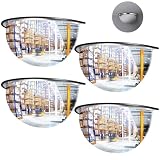 Kanayu 4 Pcs 18' Corner Mirror Blindspot for Wall Safety Security Acrylic Half Dome Convex Mirror Indoor for Ceiling Driveway Outdoor Hallway Warehouse Office Side View