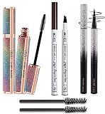 Silk Fiber Mascara Voluminous Eyelashes,Natural Waterproof Smudge-Proof, With Eyebrow pencil,All Day