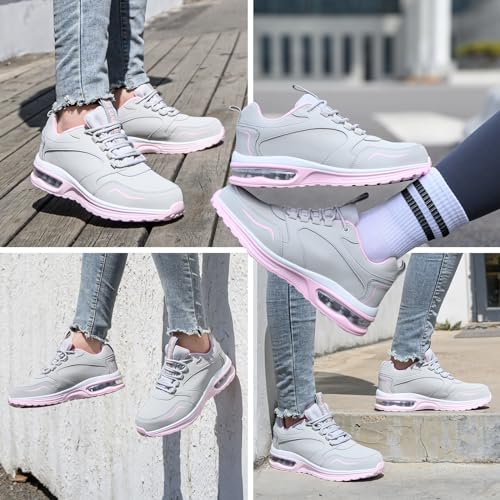 Image of LANSNBO Waterproof Steel Toe Shoes for Women Non Slip Sneakers | Work safety protection, puncture proof sole, comfortable lightweight, for industrial construction food service jobs
