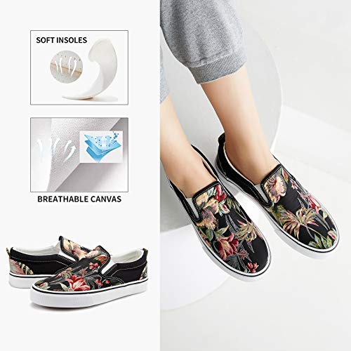 Women's Slip on Shoes Fashion Canvas Sneakers Low Top Casual Shoes Non Slip Loafers4