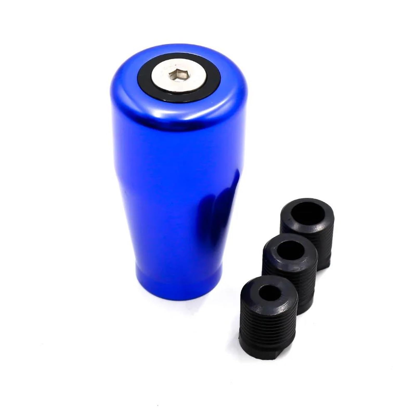 YDXHERTA Universal Automotive Gear Shift Knob with 3 M8 M10 M12 Adapter Manual Gear Shift Knob Aluminum Shift Lever Knob Spare Parts(Blue)