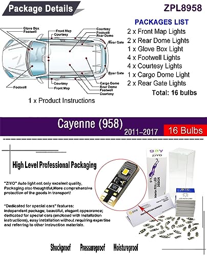 Kit de Luces LED Interior para Porsche Cayenne 2011-2017 miniatura 2
