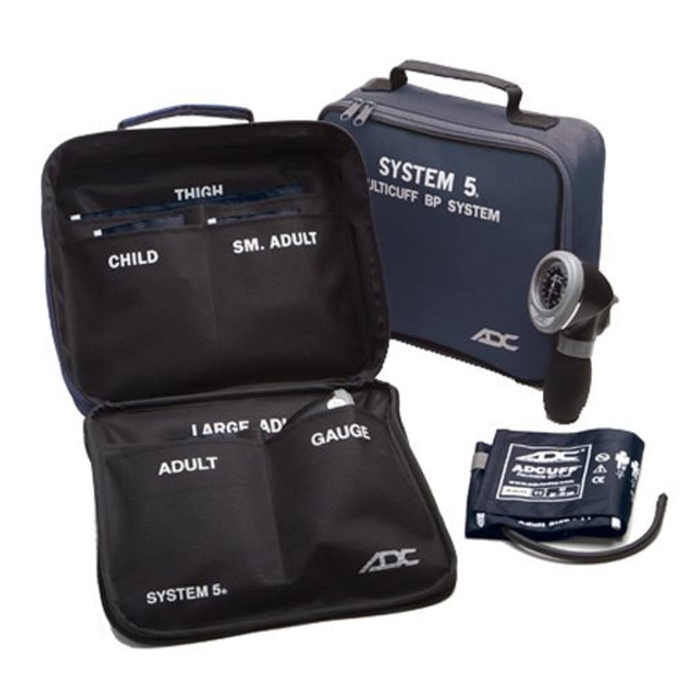 ADC 740, n Multikuf 740 5, cuff Emt kit con pressione aneroide 804 Portable Palm, coscia polsini, 13, 66 cm, in nylon nero cerniera Storage Case, navy