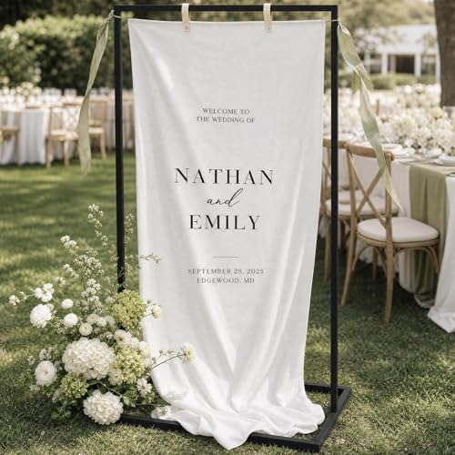 Elegant Wedding Welcome Sign Stand Sturdy Welcome to Our Wedding Sign Holder for Seating Charts & Event Decor - A Beautiful Black Metal Easel to Welcome Guests & Celebrate Your Love