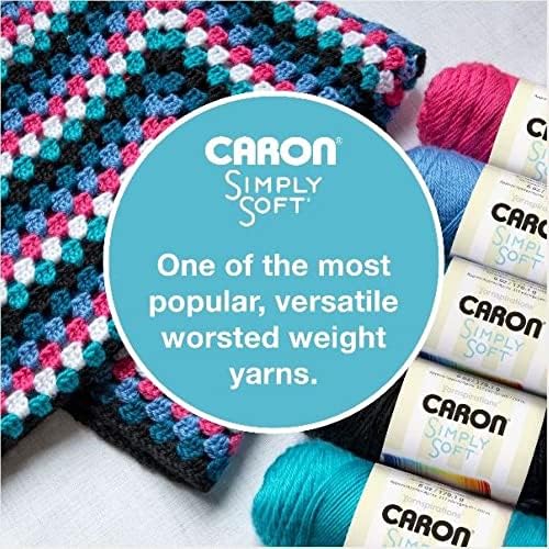 Caron Simply Soft Feathered Gray Yarn - 3 Pack of 170g/6oz - Acrylic - 4 Medium (Worsted) - 315 Yards - Knitting/Crochet - 5