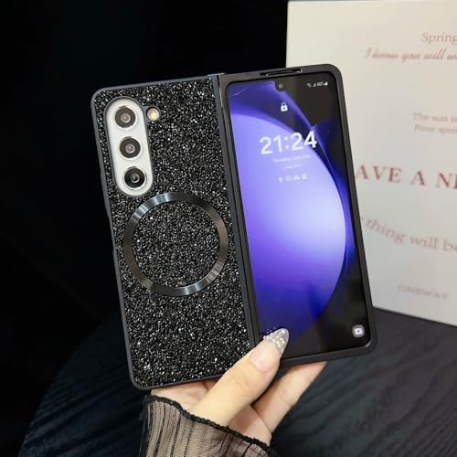 Coque Galaxy Z Fold4 effet diamant scintillant et chic noir