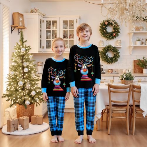 OAKFashion Christmas Family Pajamas Holiday Christma Pajama Family Matching Pjs Set Sleepwear Xmas Jammies4