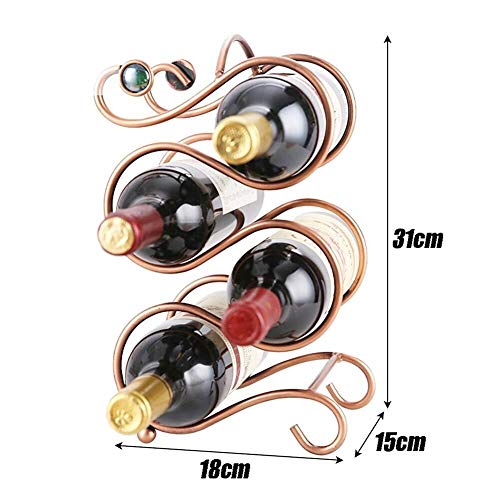 Soporte de vino de hierro para 4 botellas miniatura 2