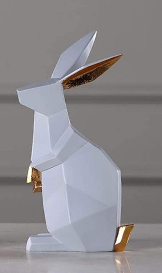Amazon デスクトップ彫刻 幾何学的な手作りの彫刻樹脂折り紙ベア家具ベッドルームスタディ装飾ウサギと猫像像彫刻 置物 オブジェ オンライン通販