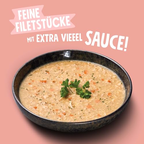 Pets Deli Nassfutter für Katzen 'Saucen Menü' mit Putenfilet und Karotte ohne Zucker und Gluten 12 x 70g
