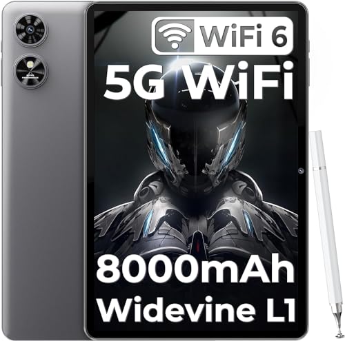 OUKITEL OT6 Tablet WiFi 10.1 Pollici - 8000mAh, 16GB+64GB/1TB TF, Android 14, WiFi 6/BT5.0/Widevine L1/Face ID/TÜV Certificato/3.5mm, Con Penna