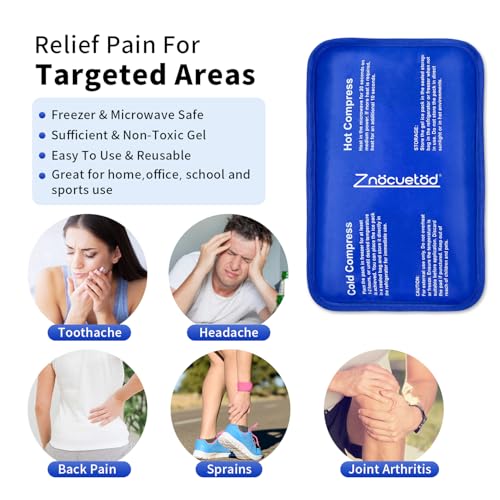 Image of Gel Ice Pack for Injuries Reusable Soft Freezer Ice Bag with Strap 1 Pack