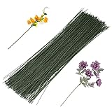 SOCNITC 200pcs Floral Wire Dark Green, 22 Gauge Flower Wire Sticks Floral Supplies 14 inches for Bou