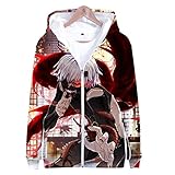 FunStation Anime 3D Printed Kaneki Ken Cosplay Hooded Zipper Jacket Sweatshirt Hoodie Costume Coat Tops 06 L