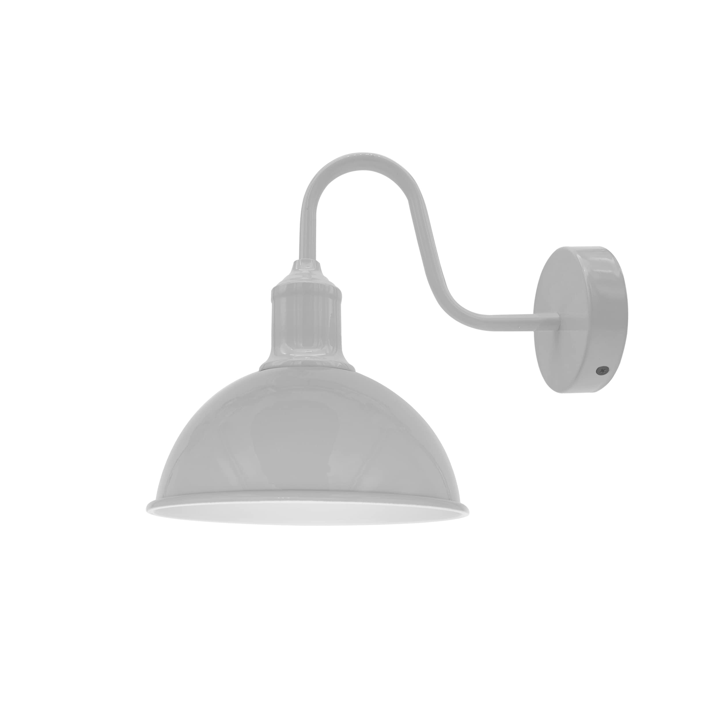 LEDSone Modern Industrial Swan Neck Metal Arm E27 Sconce Wall Light Set Fixture for Living Room Dining Room Kitchen. (White, with Bulb)