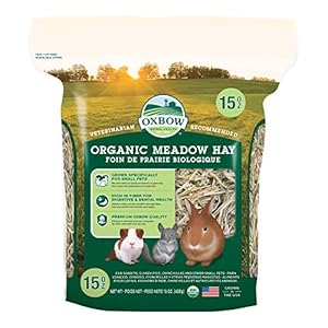 Oxbow Animal Health Organic Meadow Hay, For Rabbits, Guinea Pigs, And Small Pets, Grown In The USA, Farm Fresh, 15 Ounce
