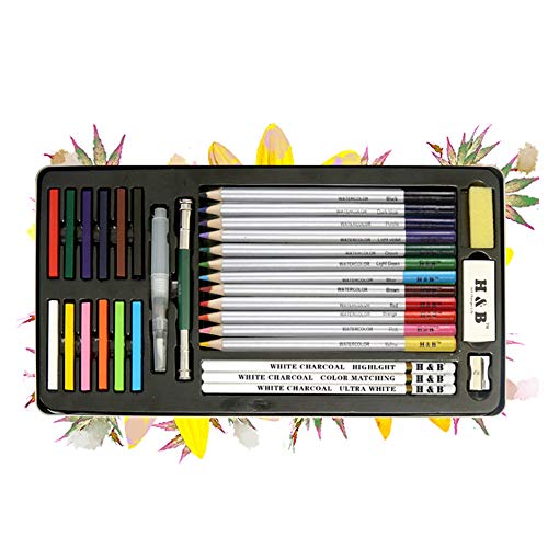 MIKLL 32 Crayons À Dessiner, Crayons À Colorier, Emballés dans Une Boîte en Fer pour Les Débutants Et Les Artistes Professionnels, Dessin d'art, D'ombrage Et De Coloriage