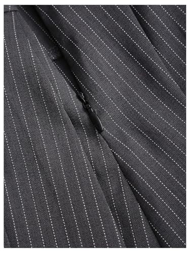 MakeMeChic Women's Pleated Striped Mini Skirt Belted Drop Waisted A Line Y2K Short Skirt4