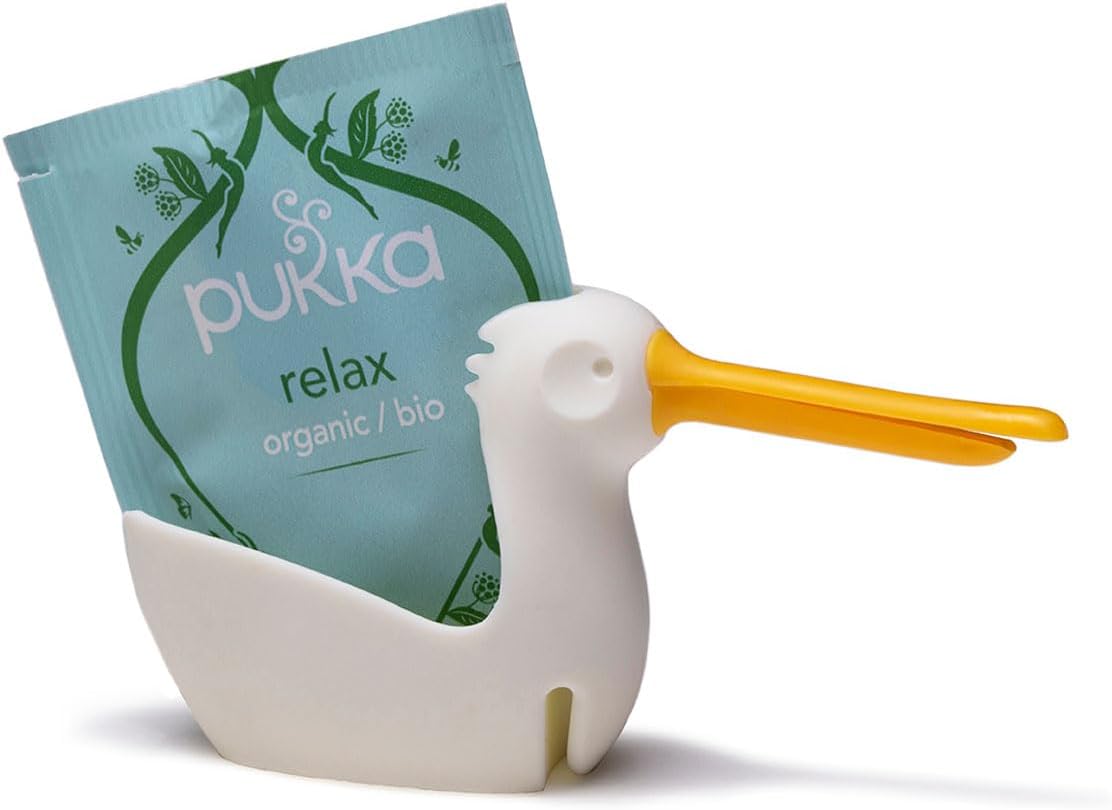 Peleg Design Pelicup: Tea Bag Holder - Fun Pelican-Shaped Silicone Tea Bag Holder for Cup w/Tea Bag Rest, 2.3x4.3x1.2 in, Cute Tea Accessories for Tea Lovers