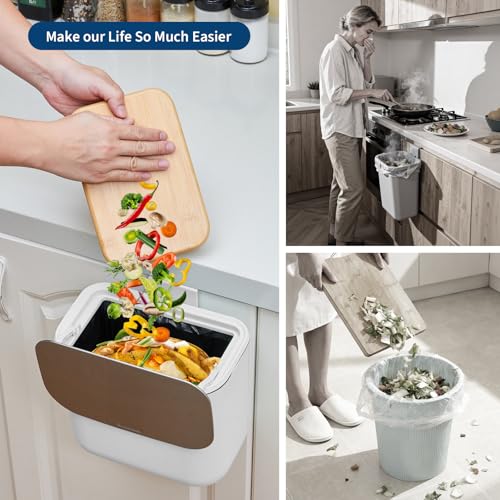 Caneca colgante para basura 1.8 gal/7L con tapa acero inox miniatura 5