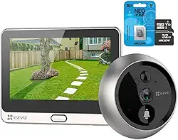 Campainha Inteligente DP2C com Olho Mágico Wi-Fi, Visor Interno FULL HD e Cartão 32GB – Detecção de Movimento e Visão Noturna