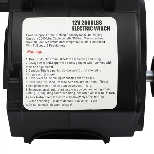 Winche eléctrico unidireccional portátil 12V 6000 lbs miniatura 7