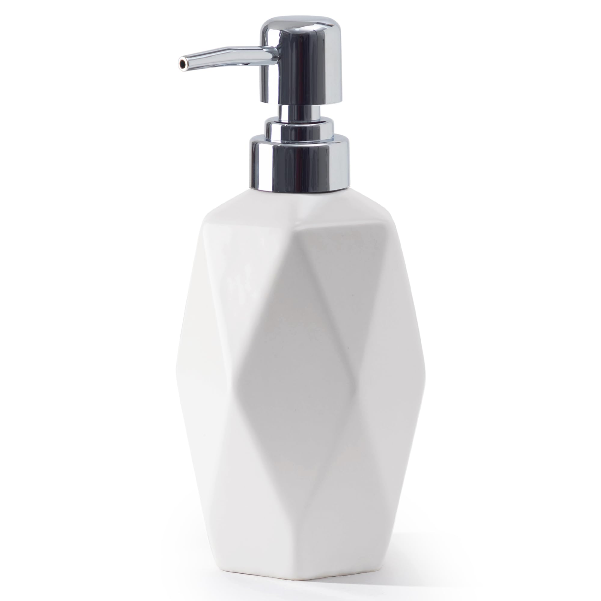 FE Electric Lighter with 360° Flexible Neck, Flameless 350ml/12oz Ceramic Lotion Dispenser Porcelain Liquid Soap Pump for Kitchen Bathroom Washroom (White)